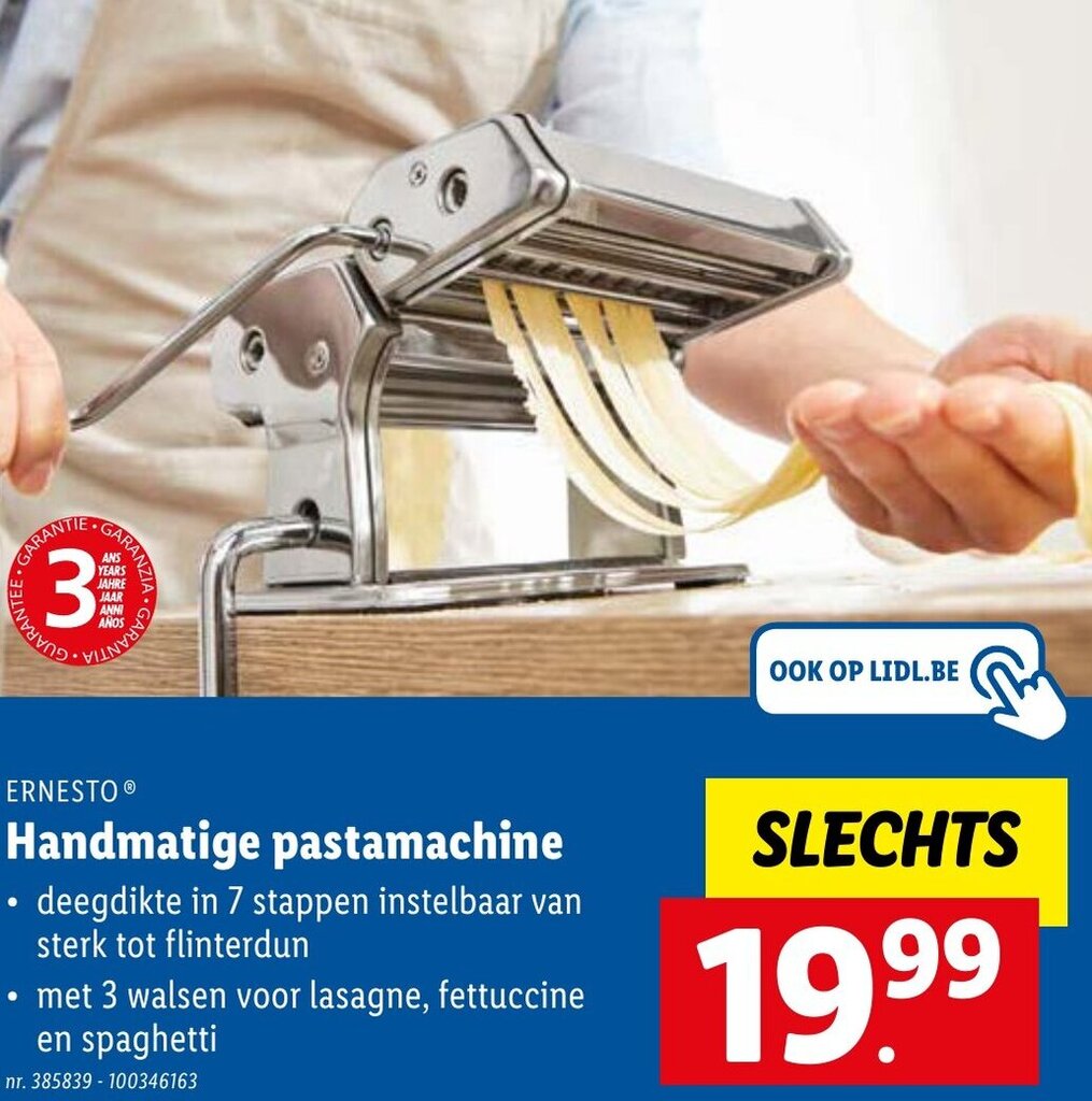 Ernesto Handmatige Pastamachine promotie bij Lidl