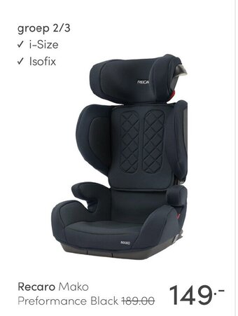 Baby & Tiener Recaro Mako Preformance Black aanbieding