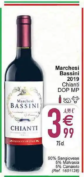 Cora Marchesi bassini 2019 chianti dop aanbieding