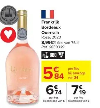 Carrefour Frankrijk Bordeaux Querrala Rose 2020 aanbieding