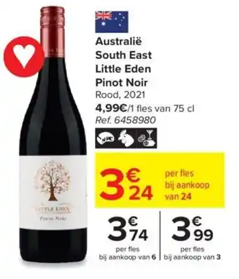 Carrefour Australië South East Little Eden Pinot Noir Rood 2021 aanbieding