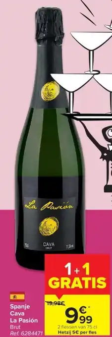 Carrefour Spanje Cava La Pasion Brut 75cl aanbieding