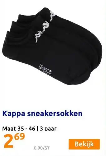Action Kappa sneakersokken maat 35-46 3 paar aanbieding