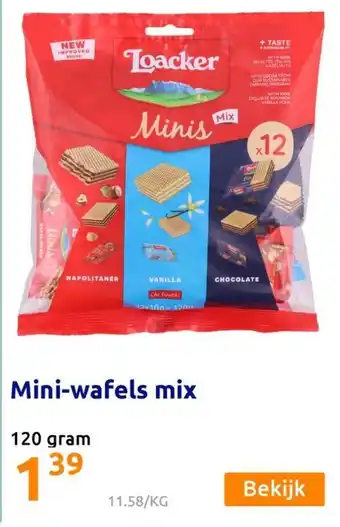 Action Mini-wafels mix 120 gram aanbieding