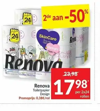 Intermarché Renova toiletpapier design per 2x24 rollen aanbieding