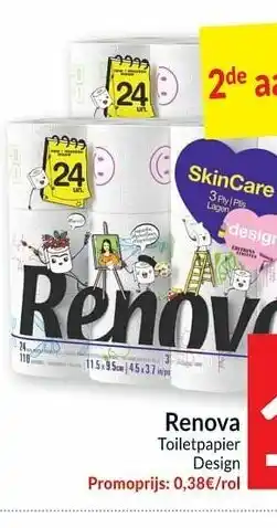 Intermarché Renova toiletpapier design per rol aanbieding