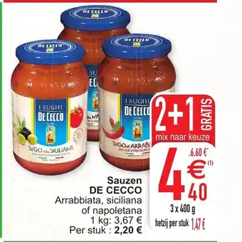 Cora De Cecco Sauzen aanbieding