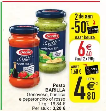 Cora Barilla Pesto aanbieding