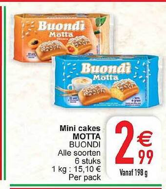 Cora Mini cakes motta buondi aanbieding