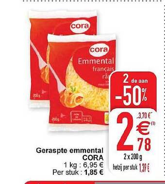 Cora Geraspte emmental cora aanbieding