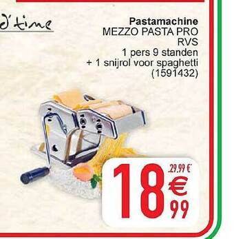 Pastamachine mezzo pasta pro rvs