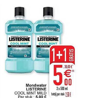Cora Mondwater listerine aanbieding