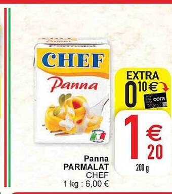Cora Panna parmalat chef aanbieding