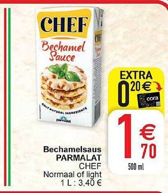 Cora Bechamelsaus parmalat chef aanbieding