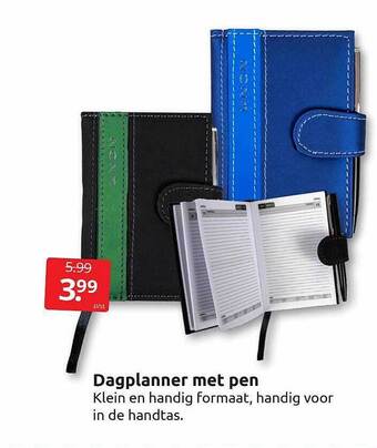 Boekenvoordeel Dagplanner met pen aanbieding
