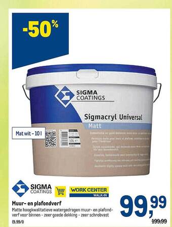 Makro Muur en plafondverf aanbieding