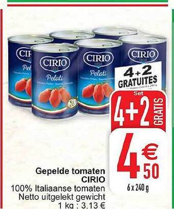 Cora Gepelde tomaten cirio aanbieding