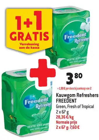 Louis Delhaize Freedent kauwgom refreshers aanbieding