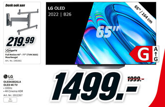 MediaMarkt LG OLED65B26LA OLED 4K TV aanbieding
