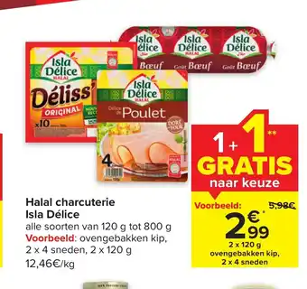 Carrefour Isla Delice Halal charcuterie 2 x 120 g aanbieding