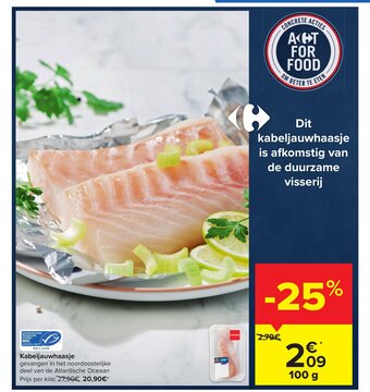 Carrefour Kabeljauwhaasje 100 g aanbieding