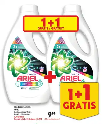 Louis Delhaize Ariel vloeibaar wasmiddel 2x26 dosissen aanbieding