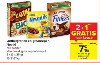 Carrefour Ontbijtgranen en graanrepen nestle aanbieding