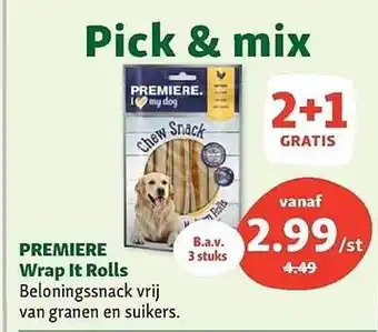 Maxi Zoo Premiere wrap it rolls 2+1 gratis aanbieding