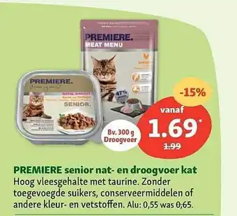 Maxi Zoo Premiere senior nat- en droogvoer kat aanbieding
