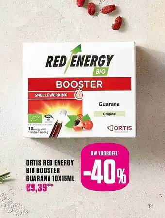 Ortis red energy bio booster guarana 10x15ml