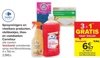 Carrefour Sprayreinigers en vloeibare producten, stofdoekjes, thee- en vaatdoeken carrefour aanbieding