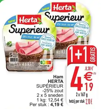 Cora Ham herta superieur 167g aanbieding