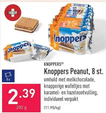 ALDI Knoppers peanut, 8 st aanbieding