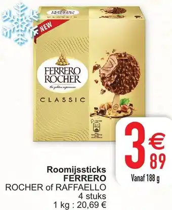 Cora Roomijssticks ferrero 188g aanbieding