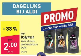 ALDI Axe bodywash aanbieding