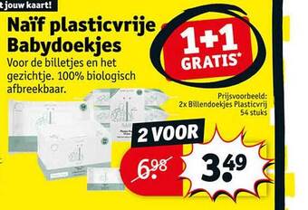 Kruidvat Naïf plasticvrije babydoekjes aanbieding