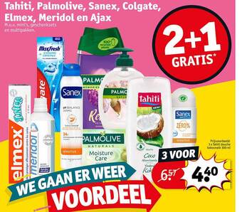 Kruidvat Tahiti, palmolive, sanex, colgate, elmex, meridol en ajax aanbieding