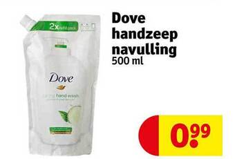 Kruidvat Dove handzeep navulling aanbieding
