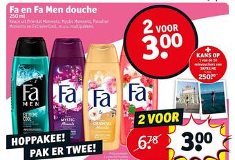 Kruidvat Fa en fa men douche aanbieding