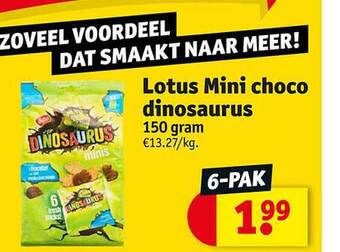 Kruidvat Lotus mini choco dinosaurus aanbieding