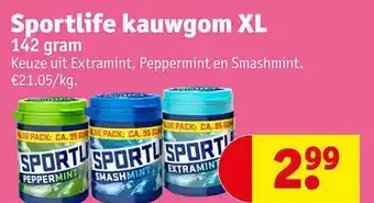 Kruidvat Sportlife kauwgom xl aanbieding