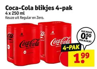 Kruidvat Coca-cola blikjes 4-pack aanbieding