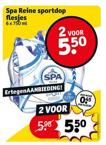 Kruidvat Spa reine sportdop flesjes aanbieding
