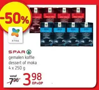 Spar Colruyt Gemalen koffie dessert of moka 250g aanbieding