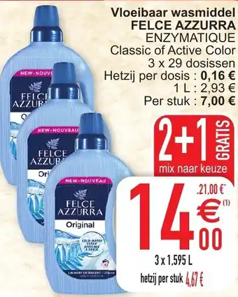 Cora Vloeibaar wasmiddel felce azzurra 1.595L aanbieding