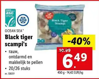 Lidl Black tiger scampi's aanbieding