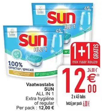 Cora Vaatwastabs sun 45 tabs aanbieding