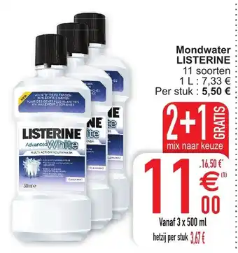 Cora Mondwater listerine 500ml aanbieding