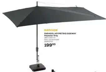 Supra Bazar Parasol asymetriq sideway polyester grey 360x220cm aanbieding