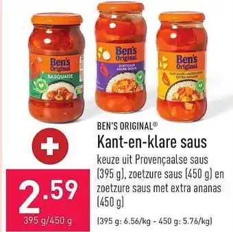 ALDI Kantenklare saus aanbieding